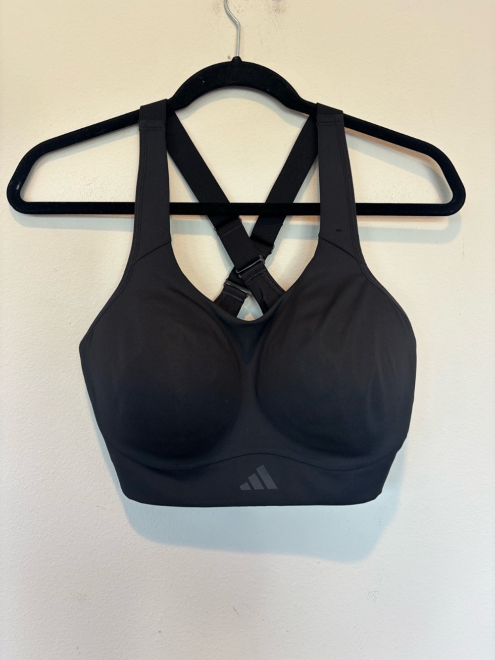Adidas Black High-Support Sports Bra with Crisscross Back (M/C/D)